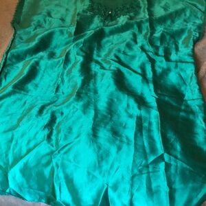 Vibrant Green Satin nightgown